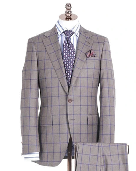 Coffee Plaid Two-Piece Suit